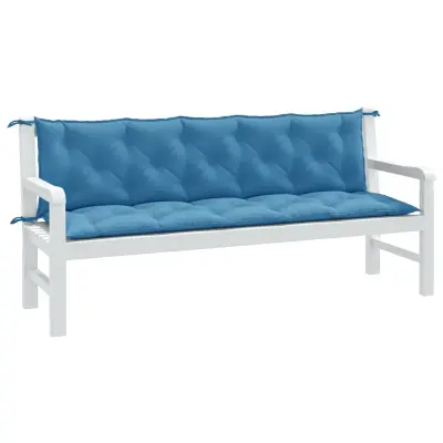 The Living Store Blazina za vrtno klop 2 kosa melanž modra 180x50x7 cm blago - Blazina Za Vrtno Klop