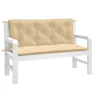 The Living Store Blazina za vrtno klop 2 kosa melanž bež 120x50x7 cm blago - Blazina Za Vrtno Klop