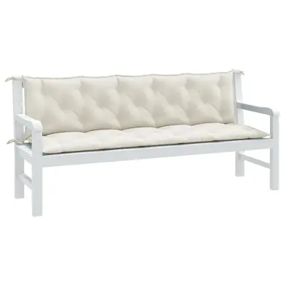 The Living Store Blazina za vrtno klop 2 kosa melanž krem 180x50x7 cm blago - Blazina Za Vrtno Klop
