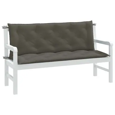 The Living Store Blazina za vrtno klop 2 kos melanž tm. siva 150x50x7 cm blago - Blazina Za Vrtno Klop