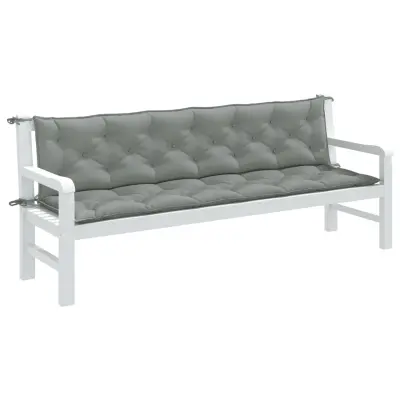 The Living Store Blazina za vrtno klop 2 kos melanž sv. siva 200x50x7 cm blago - Blazina Za Vrtno Klop