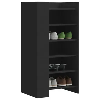 The Living Store Omarica za čevlje črna 52x37,5x100 cm inženirski les - Omara Za Čevlje