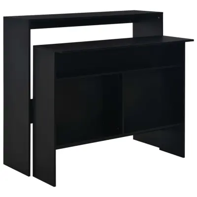 The Living Store Barska miza z 2 površinama 130x40x120 cm črna - Barska Miza