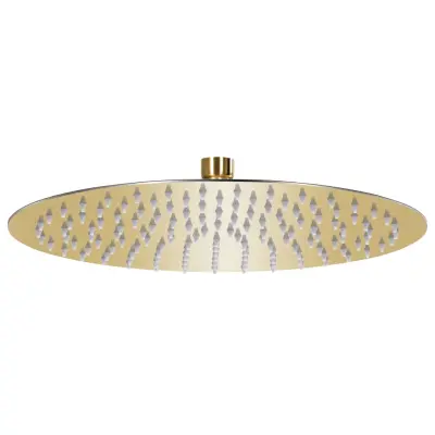 The Living Store Tuš glava nerjaveče jeklo 30 cm okrogla zlata - Tuš Glava