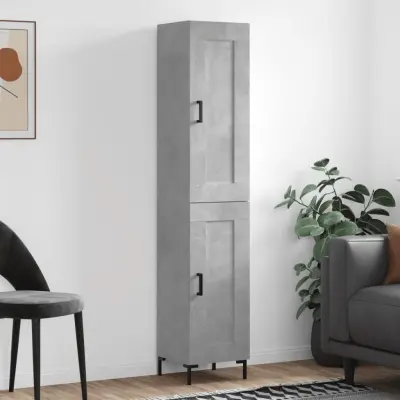 The Living Store Visoka omara betonsko siva 34,5x34x180 cm inženirski les - Visoka Omarica