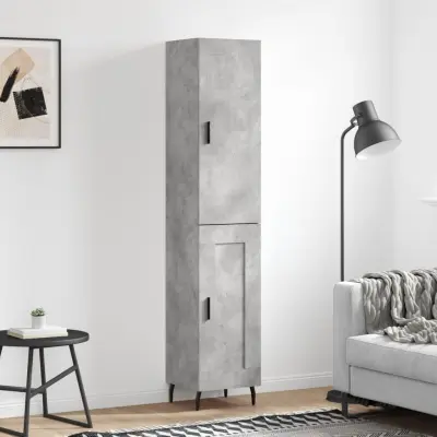 The Living Store Visoka omara betonsko siva 34,5x34x180 cm inženirski les - Visoka Omara