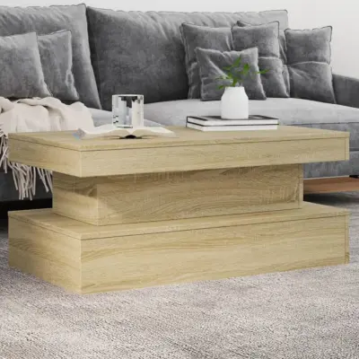 The Living Store Klubska mizica z LED lučkami sonoma hrast 90x50x40 cm - Klubska Mizica