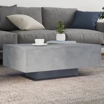 The Living Store Klubska mizica z LED lučmi betonsko siva 85x55x31 cm - Klubska Mizica