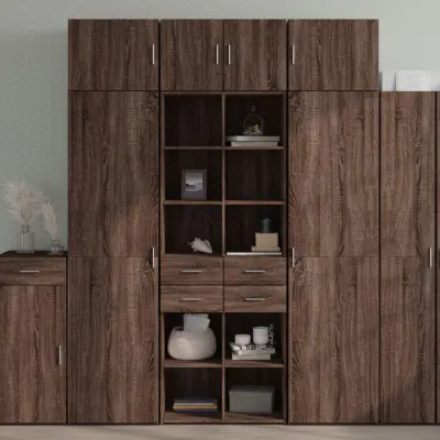 The Living Store Visoka omara rjavi hrast 70x42,5x185 cm inženirski les - Visoka Omarica