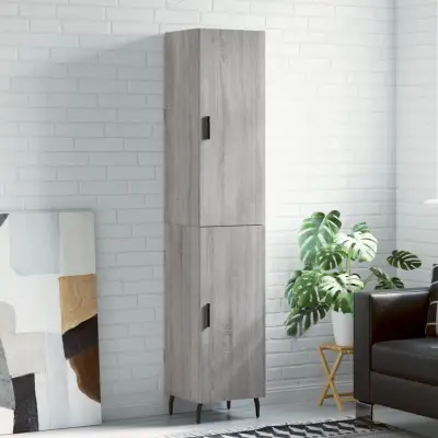 The Living Store Visoka omara siva sonoma 34,5x34x180 cm inženirski les - Visoka Omarica