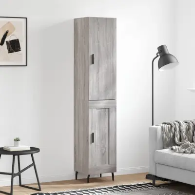 The Living Store Visoka omara siva sonoma 34,5x34x180 cm inženirski les - Visoka Omara