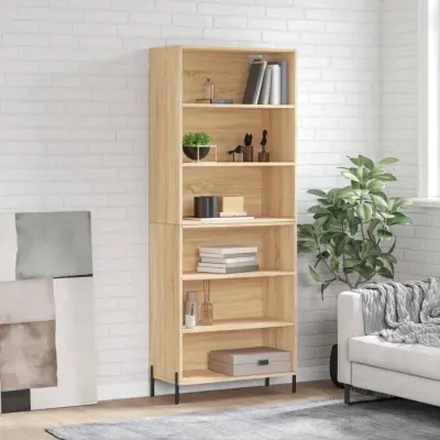 The Living Store Visoka komoda sonoma hrast 69,5x32,5x180 cm inženirski les - Visoka Omarica