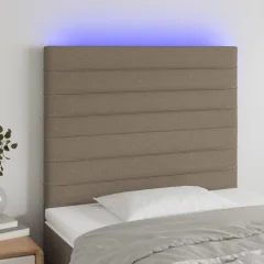 The Living Store LED posteljno vzglavje taupe 90x5x118/128 cm blago - LED Vzglavje