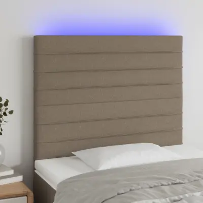 The Living Store LED posteljno vzglavje taupe 90x5x118/128 cm blago - LED Vzglavje