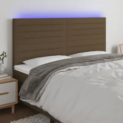 The Living Store LED posteljno vzglavje temno zeleno 160x5x118/128 cm blago - LED Vzglavje
