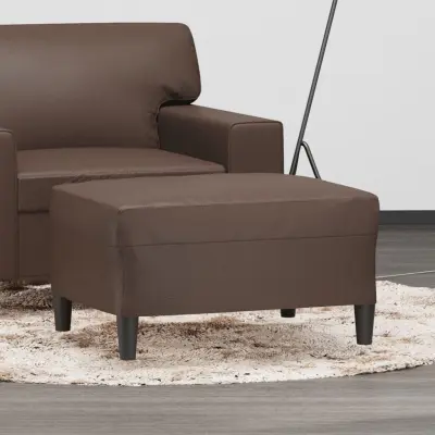 The Living Store Stolček za noge rjav 70x55x41 cm umetno usnje - Stolček Za Noge
