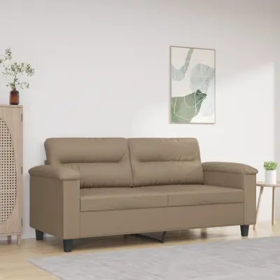 The Living Store Dvosed kapučino barve 140 cm umetno usnje - Kavč Dvosed