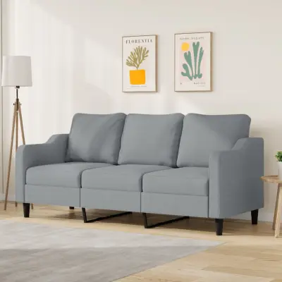 The Living Store Kavč trosed svetlo siv 180 cm blago - Kavč Trosed