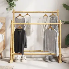 The Living Store Stojalo za oblačila 100x30x100 cm bambus - Stojalo Za Oblačila