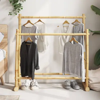 The Living Store Stojalo za oblačila 100x30x100 cm bambus - Stojalo Za Oblačila