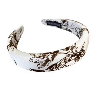 Eleganten naglavni trak s kitajskim vezenjem White
