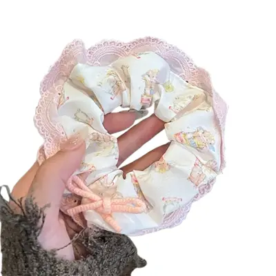 Gumica s čipko Pink