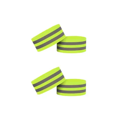 Odsevni športni zapestni trak 5 cm, zelen, 4 pak Green