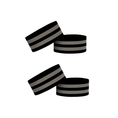 Odsevni športni zapestni trak 5 cm, zelen, 4 pak Black