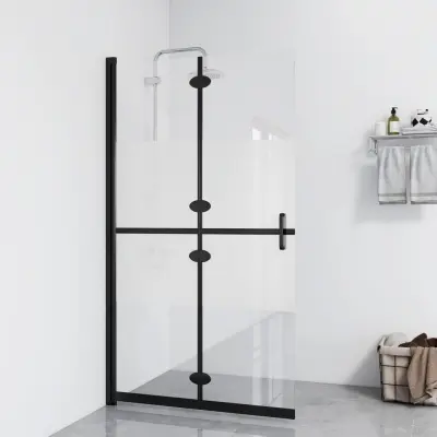 The Living Store Zložljiva pregrada za tuš delno mlečno ESG steklo 70x190 cm - Stena Za Tuš