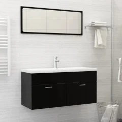 The Living Store Vgradni umivalnik s pipo 101x39x18 cm keramičen bel - Umivalnik