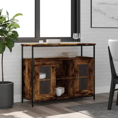 The Living Store Komoda dimljeni hrast 100x35x80 cm inženirski les - Komoda