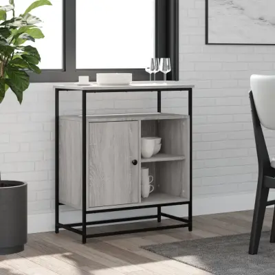 The Living Store Komoda siva sonoma 69x35x80 cm inženirski les - Komoda