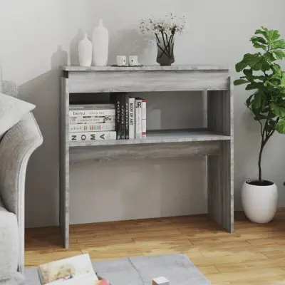 The Living Store Konzolna mizica siva sonoma 80x30x80 cm konstruiran les - Konzolna Mizica