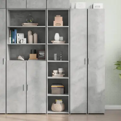 The Living Store Visoka omara betonsko siva 40x41x185 cm inženirski les - Visoka Omarica