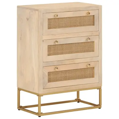 The Living Store Predalnik 55x30x76 cm trden mangov les in železo - Predalnik