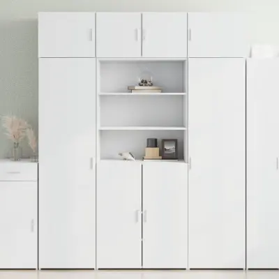 The Living Store Visoka omara bela 80x42,5x185 cm inženirski les - Visoka Omarica