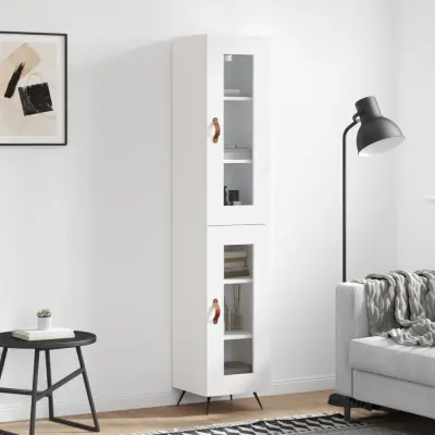 The Living Store Visoka omara bela 34,5x34x180 cm inženirski les - Visoka Omarica