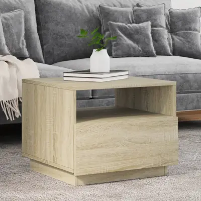 The Living Store Klubska mizica z LED lučkami sonoma hrast 50x49x40 cm - Klubska Mizica