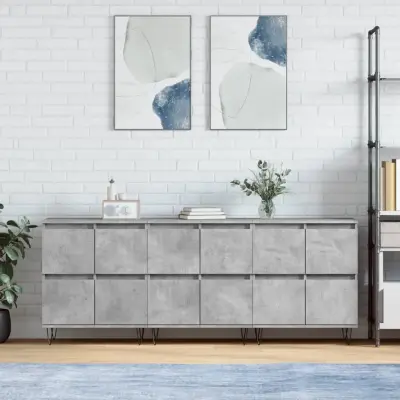 The Living Store Komode 3 kosi betonsko sive inženirski les - Komoda