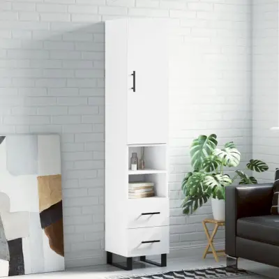 The Living Store Visoka omara bela 34,5x34x180 cm inženirski les - Visoka Omarica