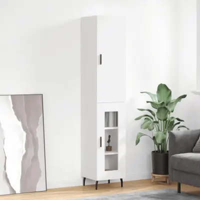 The Living Store Visoka omara bela 34,5x34x180 cm inženirski les - Visoka Omara