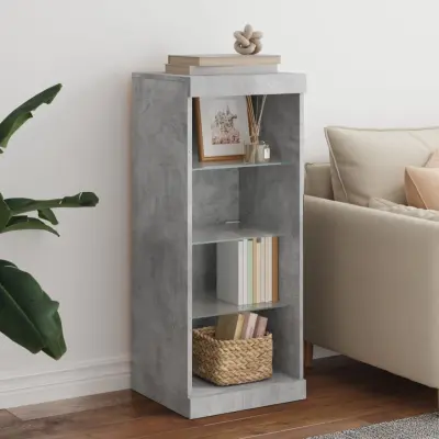 The Living Store Komoda z LED lučkami betonsko siva 41x37x100 cm - Komoda