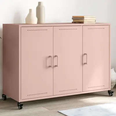 The Living Store Komoda roza 100,5x39x72 cm hladno valjano jeklo - Komoda
