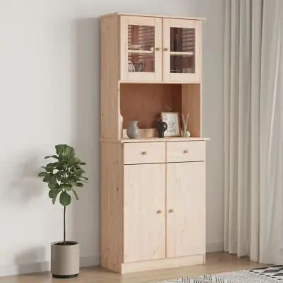 The Living Store Komoda ALTA 77x35x188 cm trdna borovina - Visoka Omara