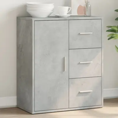 The Living Store Komoda betonsko siva 60x31x70 cm inženirski les - Komoda