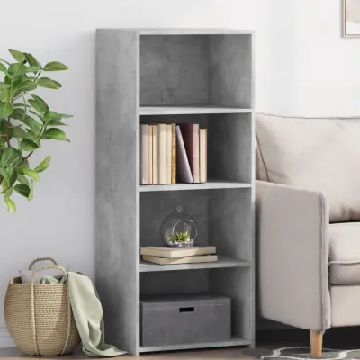 The Living Store Visoka omara betonsko siva 50x41x124 cm inženirski les - Visoka Omara