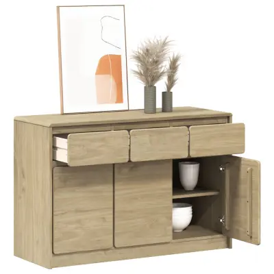 The Living Store Komoda SAUDA hrast 114x43x75,5 cm trdna borovina - Komoda