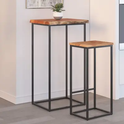 The Living Store Stranska mizica 50x40x2,5 cm trden akacijev les živi rob -