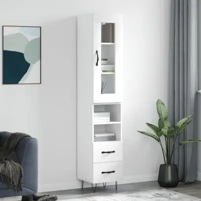 The Living Store Visoka omara bela 34,5x34x180 cm inženirski les - Visoka Omara