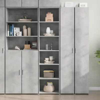 The Living Store Visoka omara betonsko siva 45x41x185 cm inženirski les - Visoka Omarica